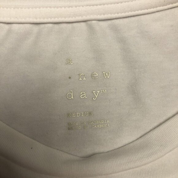 A New Day Women's Short Sleeve Mini T-Shirt Wrap Dress White Sz M - Picture 7 of 11